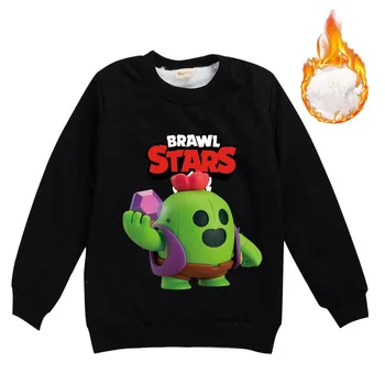 2021 Brawls Stars Game тениска с дълъг ръкав с флисом Kid Hooded Sweatshirt Leon Game Coat памук детска висока висококачествен плат