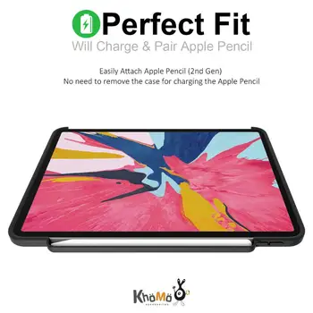 Корпус KHOMO iPad Pro 12.9 (3 rd Gen) с поставка за Apple Pencil 2 и смарт-капак отпред и отзад защита (различни цветове)