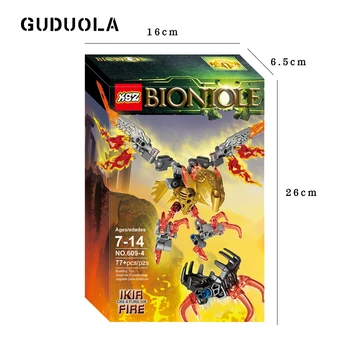 Guduola BIONICLE 77pcs Ikir Creature of Fire 609-4 Building Block toys Compatible BIONICLE gift for boy