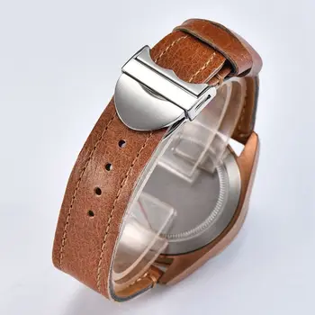 Corgeut 41 мм сапфирен кристал стерилна кафе Zifferblatt PVD бронзов автоматична ръчна Чайка механизъм светлинна водоустойчив мъжки часовник