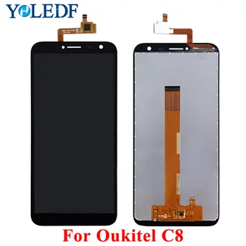 LCD дисплей за Oukitel C8 LCD Display Touch Screen Pantalla LCD Digitizer Assembly Repair Part with LCD C8 Glass Panel Replace Tools