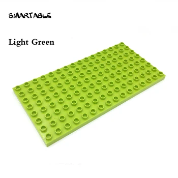 Smartable Baseplate 8x16 For Big Bricks Building Blocks Parts Compatible All Brands Duplo Base Plate Toys For the Kid 4бр/Set