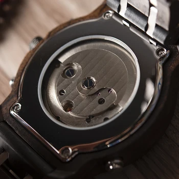 BOBO BIRD автоматични механични часовници за мъже с дървени луксозни дамски часовник с камък дисплей Multifuctions relogio masculino