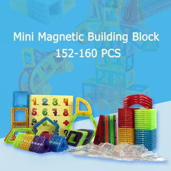 152-160 бр. мини магнитен дизайнер пластмасови Магнит строителни блокове строителен комплект модел на сградата играчки образователни играчки за Детски подарък