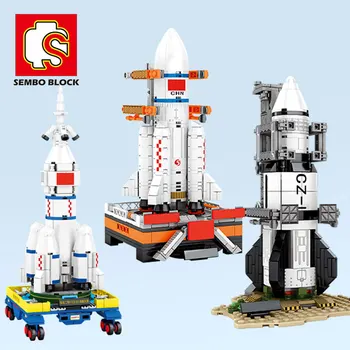 SEMBO City Техника Creator авиационна ракета строителни блокове стартиране на ракетно-космическа модели играчки астронавт фигура тухли детски подаръци