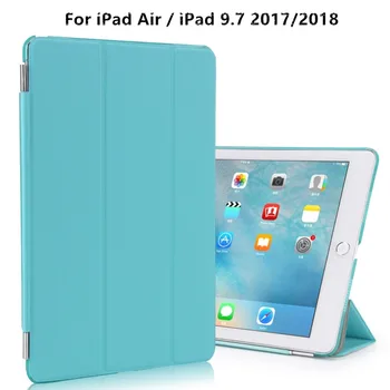 За iPad Air / iPad 9.7 2017/2018 Case, Smart Cover Case w / прозрачен матиран твърд гръб и магнитна тройната сгъваема на кутията