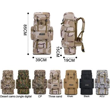70L 85L чанта тактическа военна раница за катерене мъже пътуват открит спортни чанти Molle лов къмпинг раница 2019 XA686WA