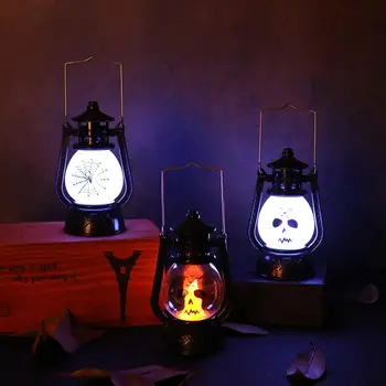 Ретро Хелоуин украса светлина Преносими led лампа на батерии призрак форма на духове къща, бар, декориране на Свещ светлина
