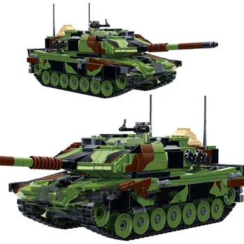 Военната серия Световна Война немски Leopard 2A6 на основния боен танк войници цифри DIY модел строителни блокове, тухли, играчки, подаръци