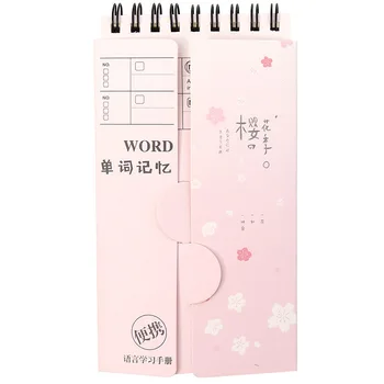 Coloffice 4бр Сладък Kawaii English Word Notebook корейски канцеларски материали студент преносима делото Дефлекторная задната част на макарата памет думи лаптоп