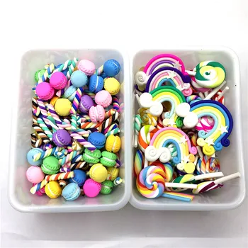 Безплатна доставка! Полимерна глина бонбони цветни близалка и Rainbow бар и тестени изделия смесени цветове за украса на телефон САМ много горещо!