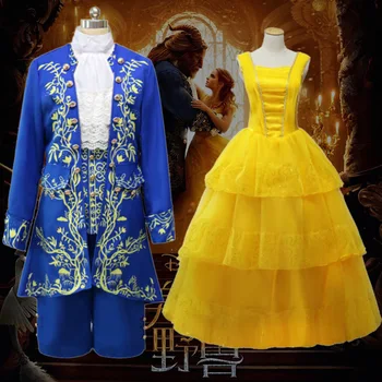 Princess Belle Красавицата и звяра карнавалните костюми на Хелоуин костюми cosplay парти за възрастни жени звънец рокля мъжете cosplay костюм