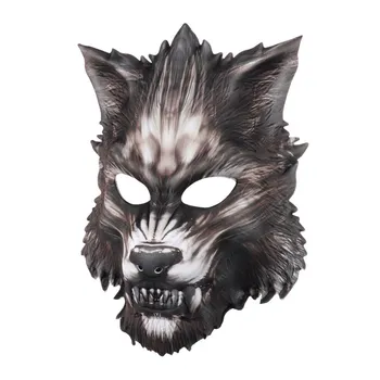 GNHYLL EVA Смешни Horror Scary Animal Хелоуин Wolf Mask Cosplay Маскарадът Masks Face на Half Werewolf Party Mask Decoration