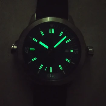 Corgeut45mm гумена каишка мъжки автоматично механични часовници дата часовник водоустойчив светещи висококачествен механизъм MIYOTA