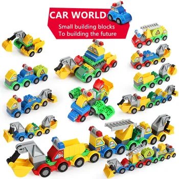 Car World Creator Vehicle City САМ Building Blocks Sets Playmobil Duplo Kids САМ Bricks забавни играчки за деца
