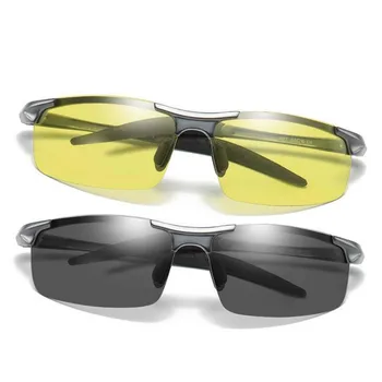 Ден нощ фотохромичните поляризирани очила мъжки слънчеви очила за шофьори мъжки безопасно шофиране Риболов UV400 слънчеви очила 8177