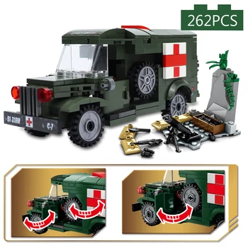 САЩ T214-WC54 армия WW2 първа медицинска помощ градивни елементи са съвместими военни машини войници цифри оръжия играчки