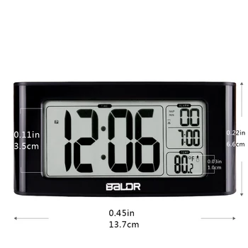 Baldr LCD-digital alarm clock Nap таймер температура дисплей часовник спалня с бяла подсветка за пътуване таблица термометър, snooze