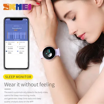 Модни умни часовници за жени Женски период напомняне HeartRate водоустойчив Smartwatches Colories стъпка красотата на цифров часовник SKMEI