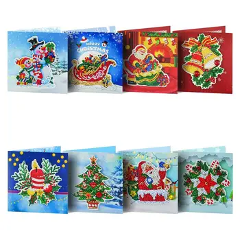 5D САМ диамантена мозайка поздравителни картички за Коледа, Рожден Ден Хелоуин диамантена живопис комплект бродерия подарък за Рожден Ден декорация на дома