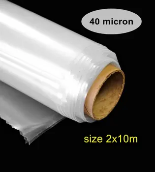 20 кв. дебелина на полиетиленово фолио, яснота на парникови метър 2x10m заволакивание полиетилен 40 микрона