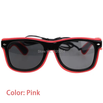 10 цвята мода EL Тел Neon LED слънчеви очила Bar Dance Party DJ ярки мигащи слънчеви очила мъжете светват очила