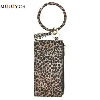 Мода Леопард жени клатч чанта изкуствена кожа в чантата си за пари шапки, ключодържател, гривна наручный клатч ретро портфейл с цип