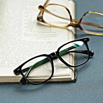 Ретро ацетат слънчеви очила рамка мъже класически стари квадратни оптични очила късогледство пресбиопия жена рецепта компютърни очила