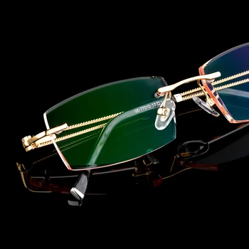 Диамантена рамки за очила мъжки слънчеви очила без рамки Man Tint MR-8 обектив модни очила без рамки