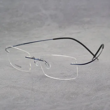 Чист Титан Без Рамки Оптични Очила На Мъже, Жени Без Рамки Предписани Очила Рамки Дания Корейски Ultralight Късогледство Очила