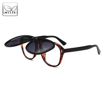 MLLSE Fashion Double Deck Мида слънчеви очила мъжете стари маркови дизайнерски слънчеви очила с UV400 Steam Punk Style Eyewear