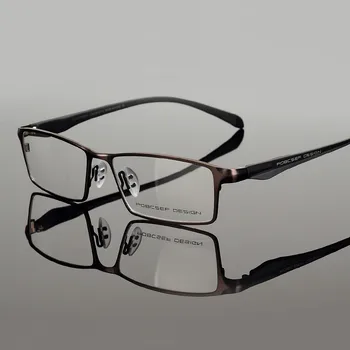 Класически мъжки чисти бутилки полнокадровые рамки за очила късогледство оптични рамки ультралегкая Титановая компютърна рамки за очила 9110
