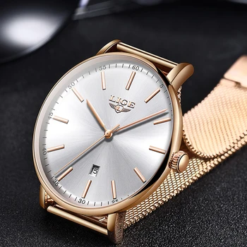 LIGE Womens Watches Top Brand Luxury Waterproof Watch Fashion Ladies неръждаема стомана-тънки ежедневни ръчен часовник Кварцов часовник