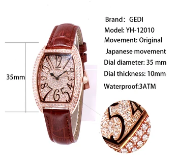 GEDI New Women Watch Top Luxury Brand Ladies Creative Design кожени дамски часовници дамски часовници Relogio Feminino Montre Femme