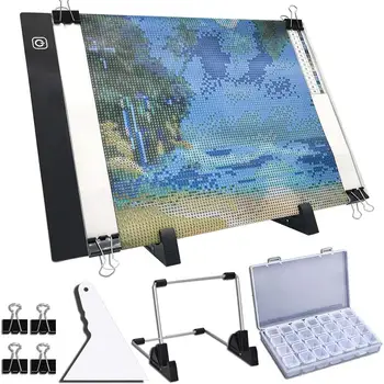 A4 вело-леките пусковую площадка за картини Диаманта, посочен в действие USB светъл комплект табла, регулируема Яркост с отделяемыми ботуш и скоби