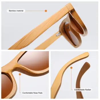 GM натурални дървени слънчеви очила ръчно изработени поляризованное огледало мода бамбукови очила спортни очила S1725