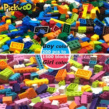 Pickwoo 200-1500 бр строителни блокове момче и момиче цвят малък размер сити Сам творчески тухли обемни фигурки на модела детски играчки