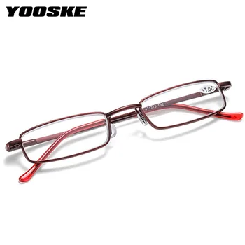 YOOSKE +1.5 2.0 2.5 очила за четене на жените и мъжете ultralight Преносим мини далекогледство очила метални пресбиопия с диоптриями плюс