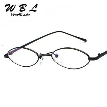 WarBLade 2018 Злато Малки Обли Очила Рамка За Мъже Ретро Метална Рамка, Прозрачни Лещи За Оптични Очила Рамка За Жени, Унисекс