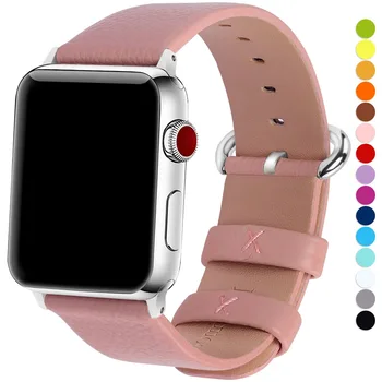 15 цвята Apple Watch Band 3/4 42мм 38мм,гривна iWatch от естествена кожа със закопчалка от неръждаема стомана за iWatch Series 4&3&2&1