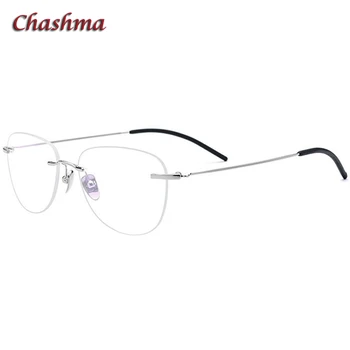 Мъжете Овална Рамка Без Рамки Очила Титанов Жени Рецепта За Очила Лека Рамка Оптични Очила Очила На Супер Рамка За Качество