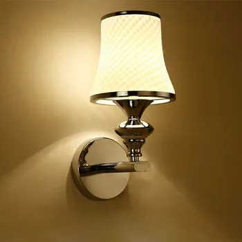 Модерен Сребрист Цвят Желязо Занаят, С Монтиран На Стената Лампа Проста Спалня Нощни Стенни Лампа Хол Преминаване Стълбище Преминете Инженеринг, С Монтиран На Стената Лампа