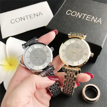 Дамски часовници 2020 луксозен планински кристал, злато, сребро циферблат на часовник рокля часовници гривна часовник Кварцов дамски часовник zegarek damski