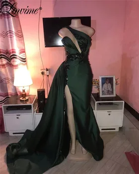 Зелени Дълги Африкански Абитуриентски Рокли 2021 Couture Sequins Party Dress Robe De Soirée Mermaid Illusion Evening Dress Vestidos Formales