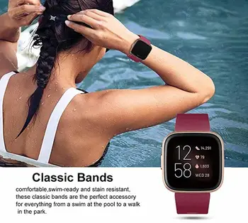 Силиконов ремък за часа Fitbit Versa / Versa 2 Смяна каишка за часовник водоустойчив аксесоари каишка за Fit bit Versa гривна