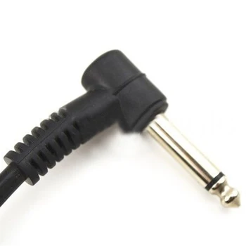 6 x електрическа китара кабели 6 инча 1/4 правоъгълен ефект педал пластир кабел черен