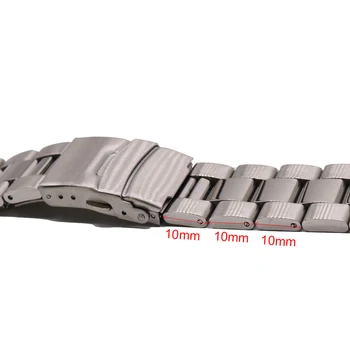 Rolamy 22мм Top Luxury 316 Solid Steel извит край на твърди връзки смяна каишка за часовник каишка гривна двоен тласък на закопчалката, за да Seiko