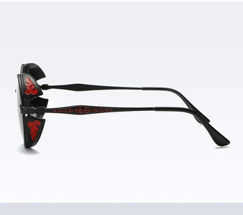 Метални Кръгли Поляризирани Слънчеви Очила Мъжки Готически Vampirish Steampunk Слънчеви Очила Дамска Мода Ретро Винтидж Щит Поляроидные Очила