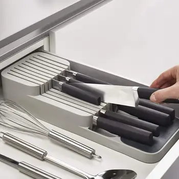 LMETJMA нож блок на притежателя на двуслойни кутия с кухненски нож за съхранение на организаторът тава универсални ножове щанд организатор KC0301