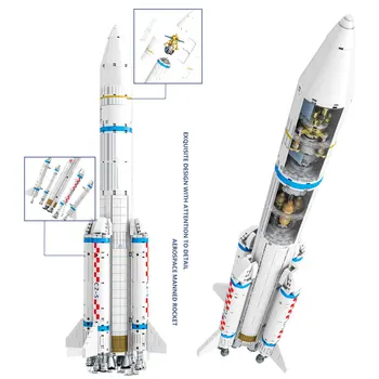 SEMBO авиационна ракета градивни елементи и космически стартера е модел на кораба астронавт цифри град технологии тухли, играчки, подаръци за деца, момчета